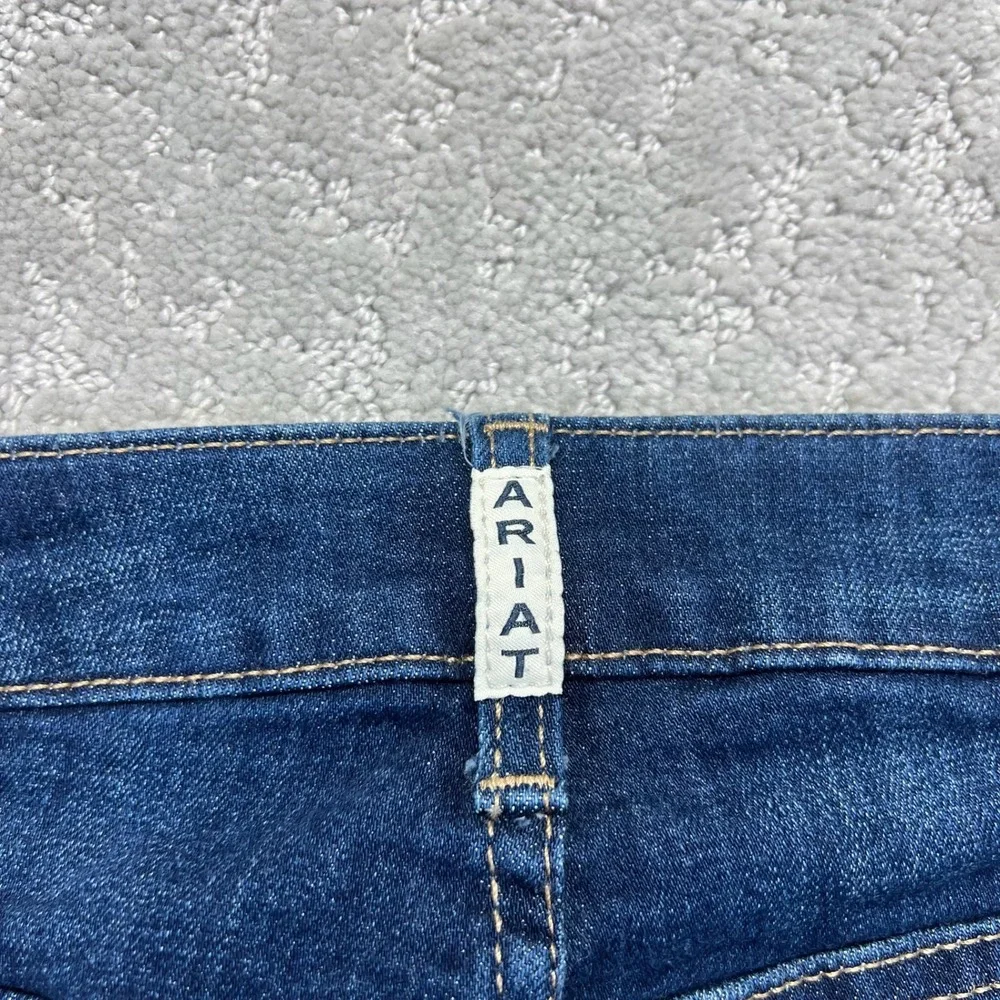 Ariat REAL Jeans Women 31R(31x32.5) High Rise Bootcut Ballary Blue Denim Stretch - Picture 13 of 16